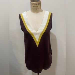 Zara multicolor v neck sleeveless size S blouse NWT